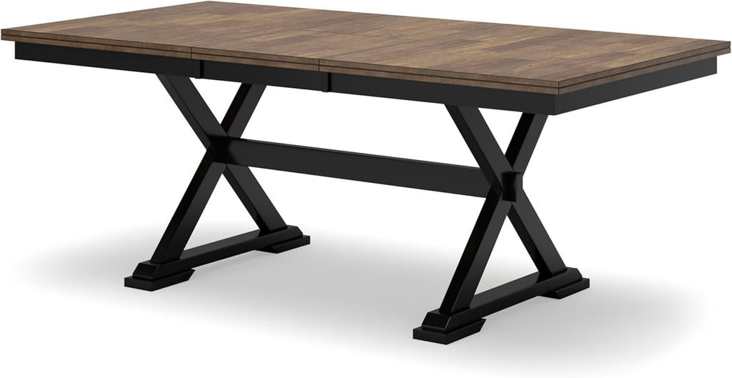 Black & Dark Brown Dining Extension Table Y84221