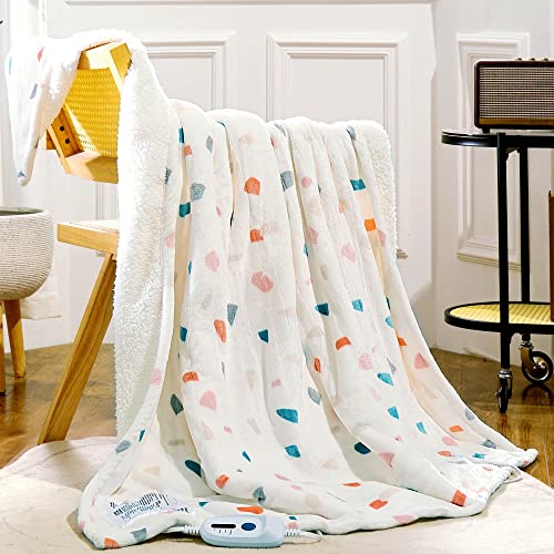 Heated Blanket Throw 50"x60" Machine Washable Electric Throw Blanket with 4 Heating Levels T738797