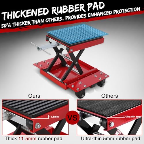 1200LBS Motorcycle Lift Jack Scissor Stand with Wide Deck U199390