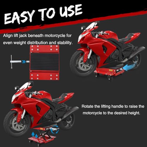 1200LBS Motorcycle Lift Jack Scissor Stand with Wide Deck U199390