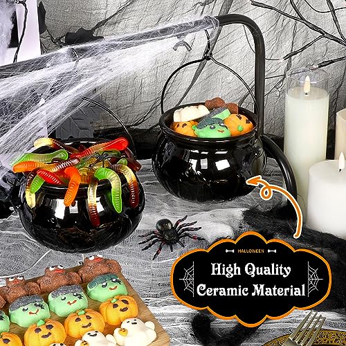3 Ceramic Witches Cauldron Serving Bowls Set U3681