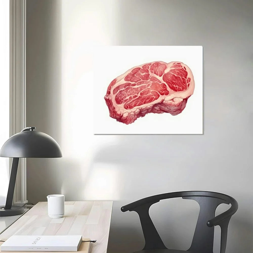 Rib eye steak Watercolor Art Print N5363
