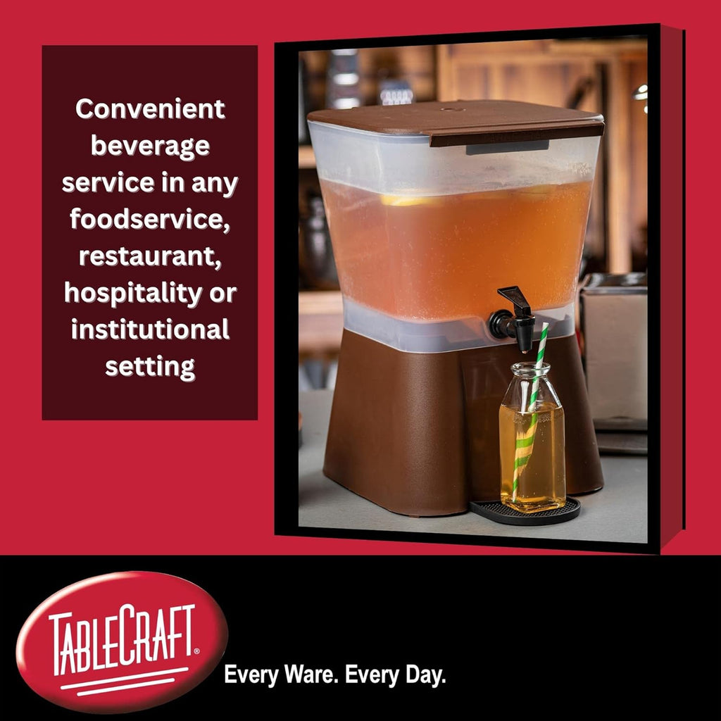 Black 5-Gallon Polypropylene Plastic Beverage Dispenser Y4975