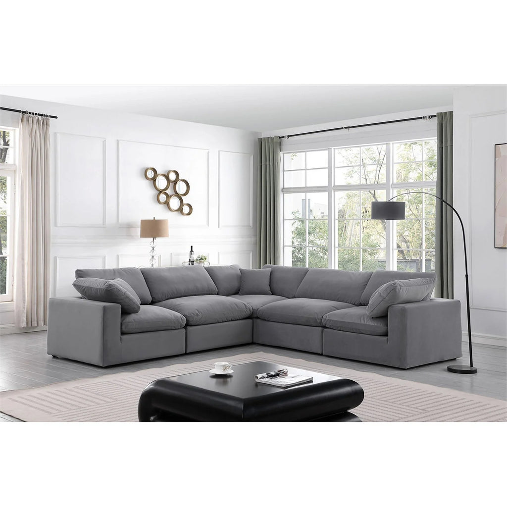 Grey Velvet Modular Sectional Z190782