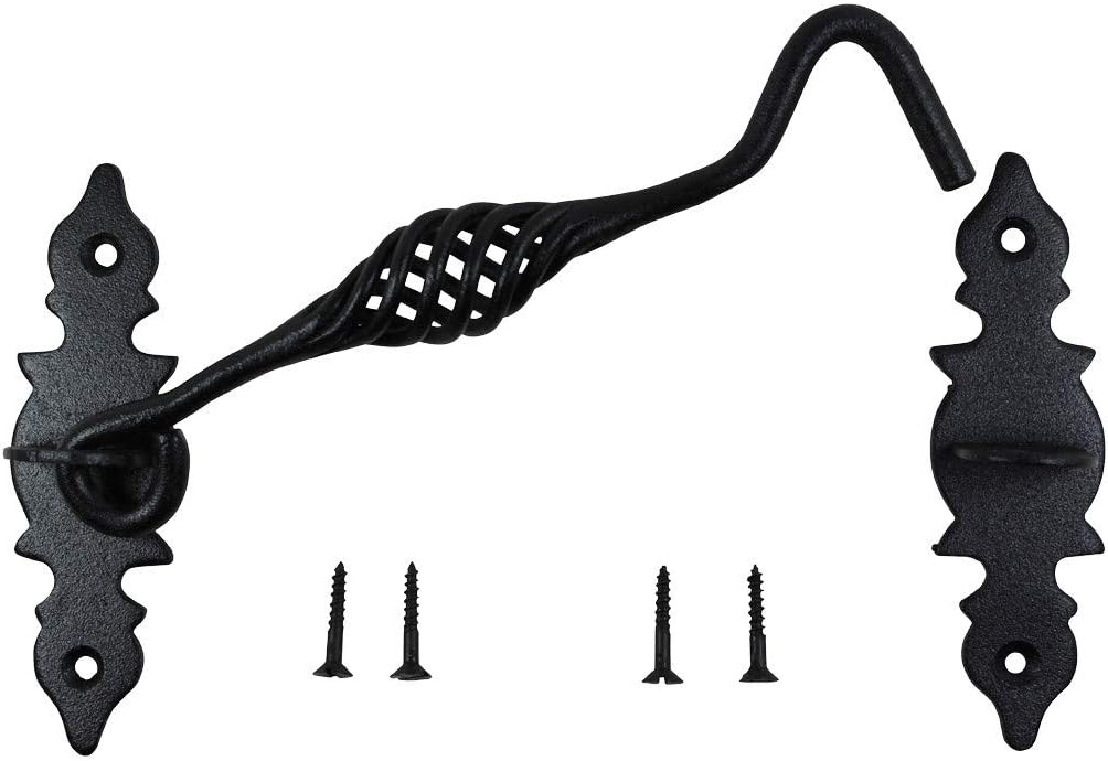 Black Wrought Iron Cabin Hook Eye Latches 6.5 Long Pack of 6 Z934