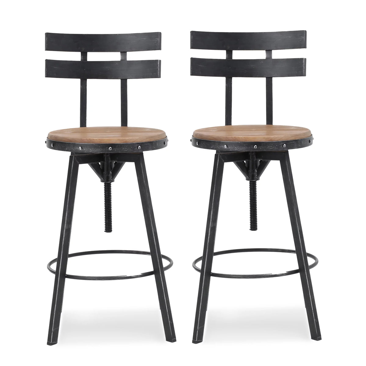 Adjustable Height Swivel Barstools Set of 2 E57848