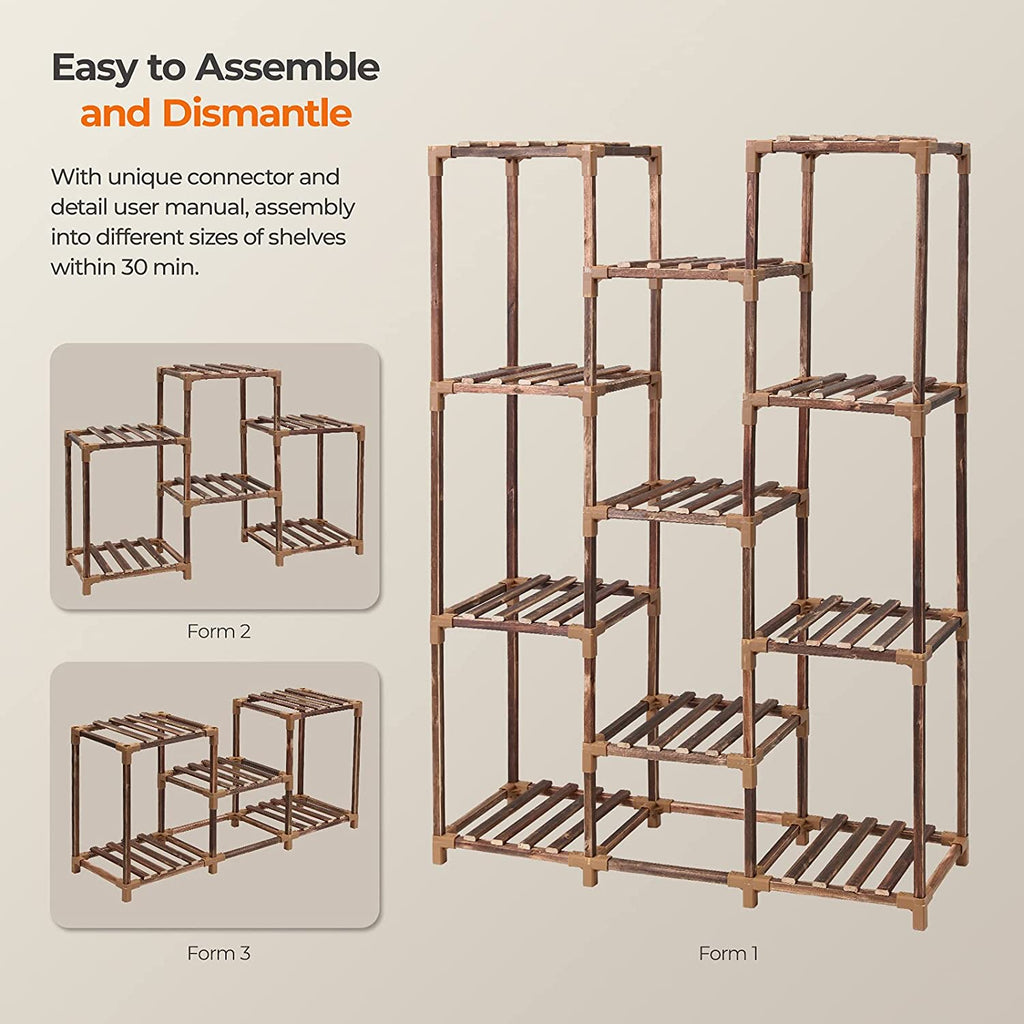 11-Tire Tall Wood Plant Stand Q2626