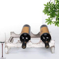 4 Bottle Whitewashed Wood Wine Rack E8352
