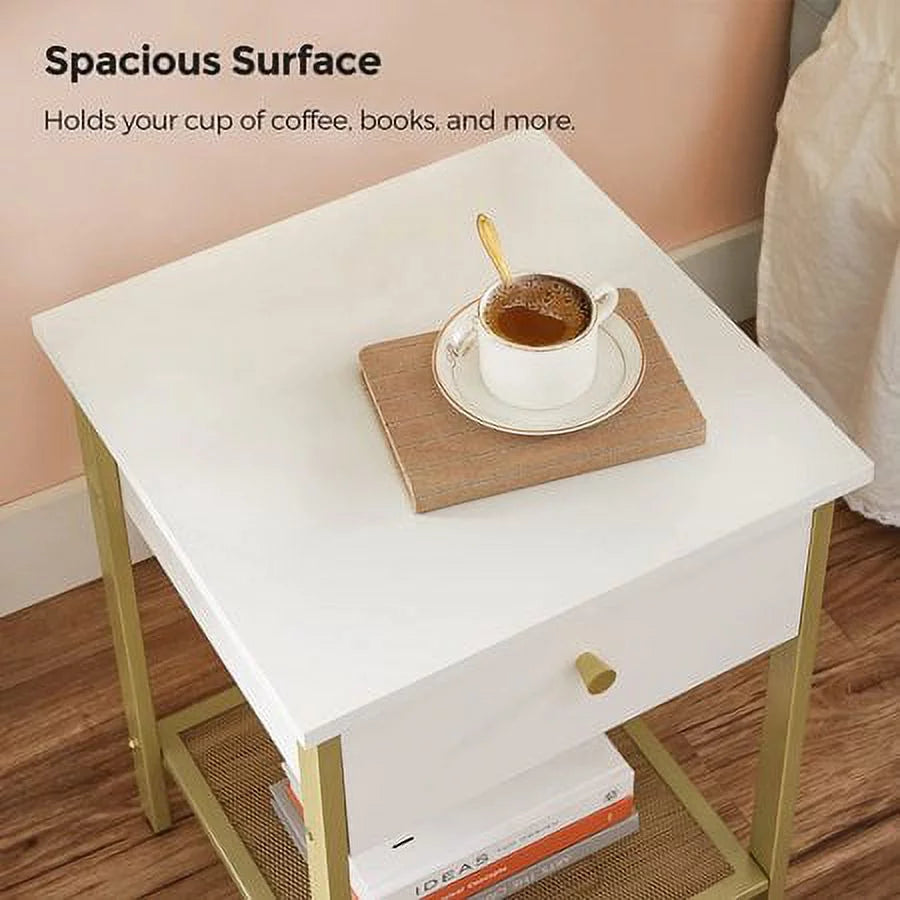 White Nightstand with Drawer P476347