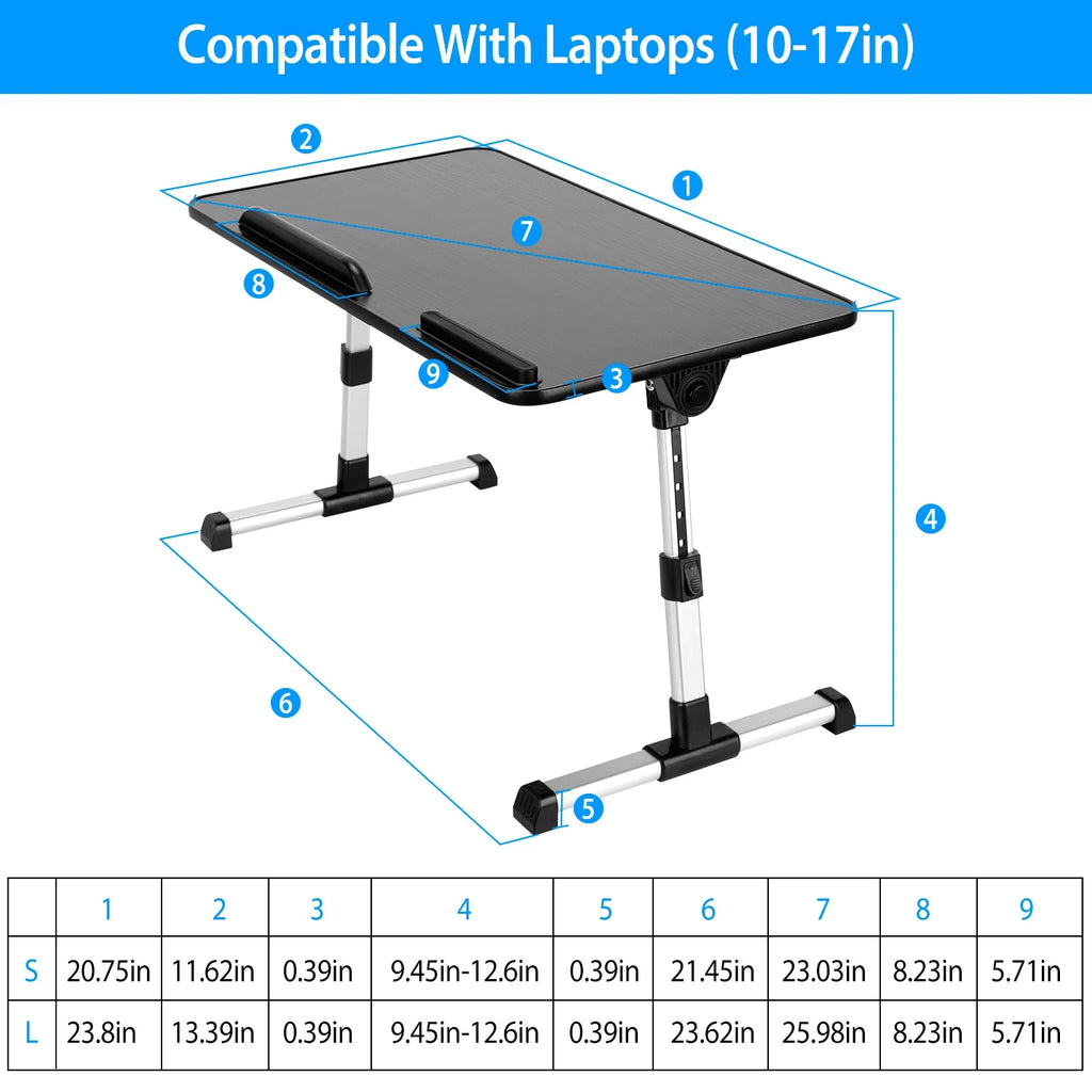 Foldable Laptop Table Stand Height Angle Adjustable Desk Tray L16694