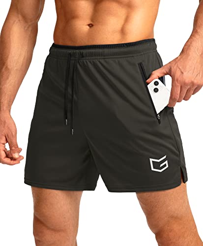 Men's Running Shorts with Zipper Pockets Quick Dry 5" Shorts V6932