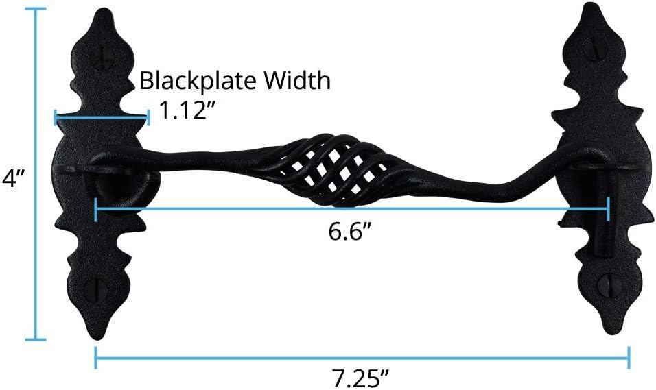 Black Wrought Iron Cabin Hook Eye Latches 6.5 Long Pack of 6 Z934