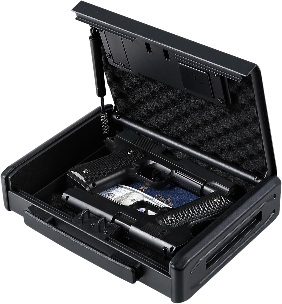 Black Biometric Gun Safe for Handgun with 2 Capacity N1479