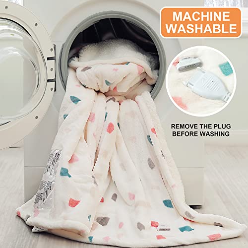 Heated Blanket Throw 50"x60" Machine Washable Electric Throw Blanket with 4 Heating Levels T738797