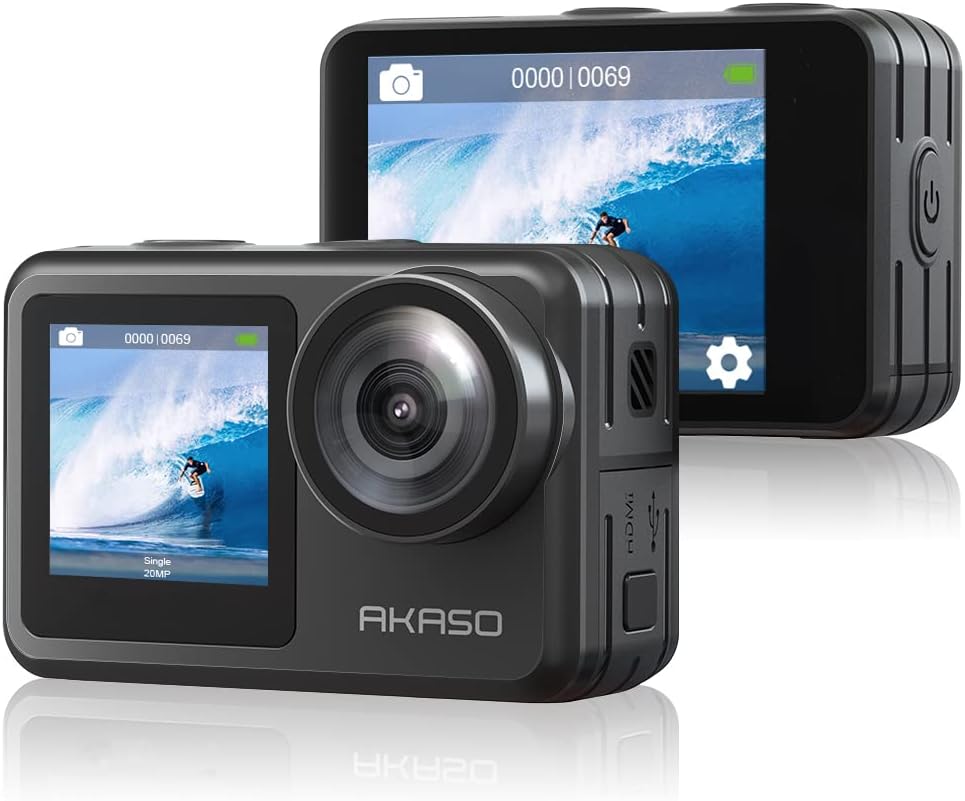4K30FPS 20MP WiFi Action Camera with Touch Screen EIS 2.0 Remote Control 131 Feet Underwater Camera with 2X 1350mAh Batteries K296912