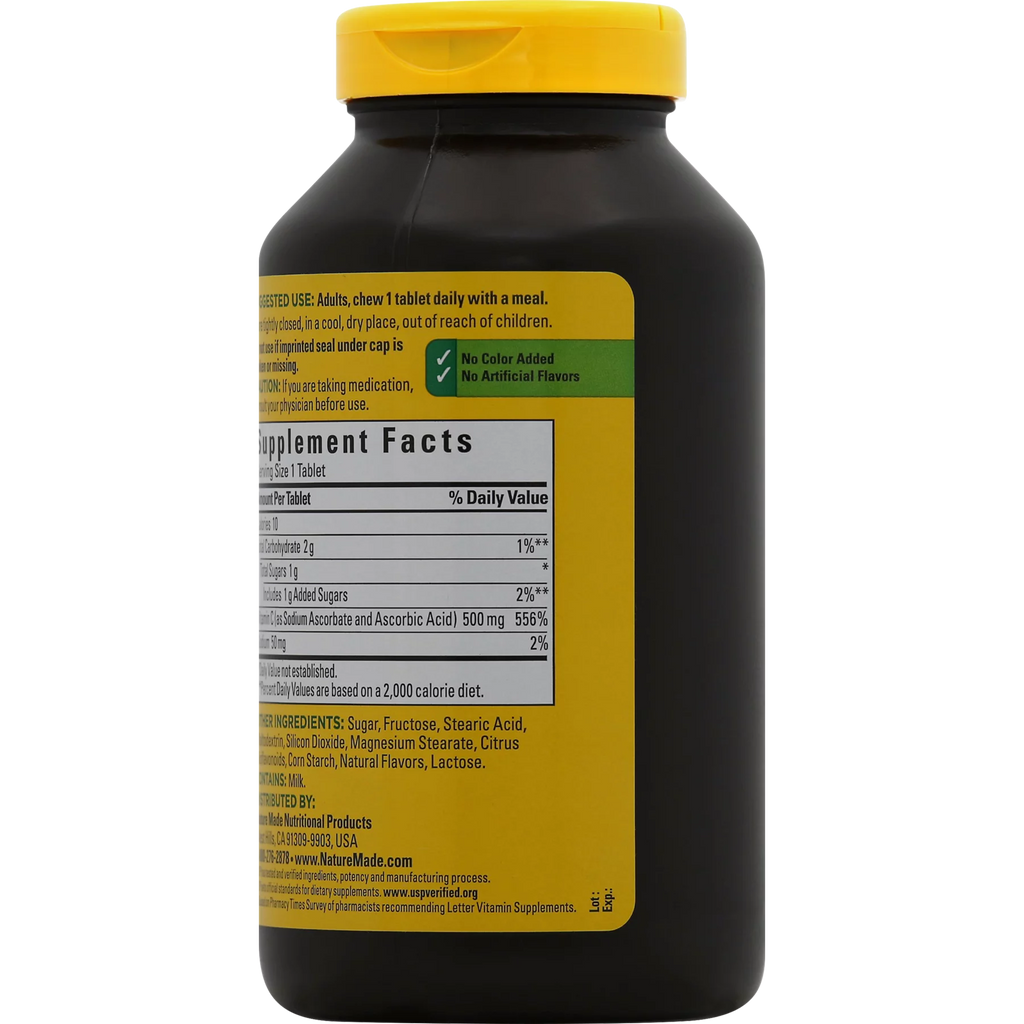 Chewable Vitamin C 500 mg Tablets 150 Count J939