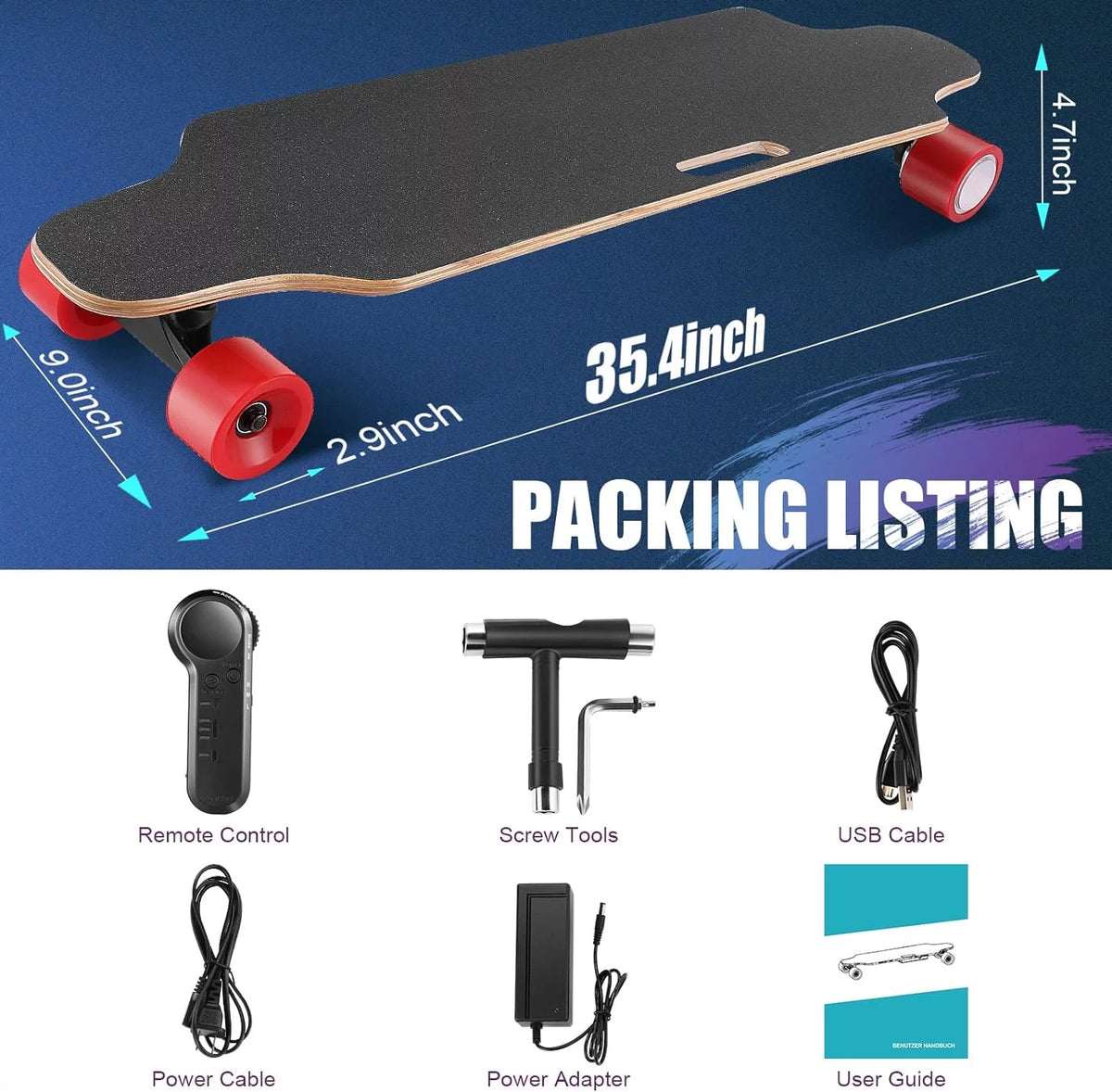 350W Electric Skateboard with Remote M75671