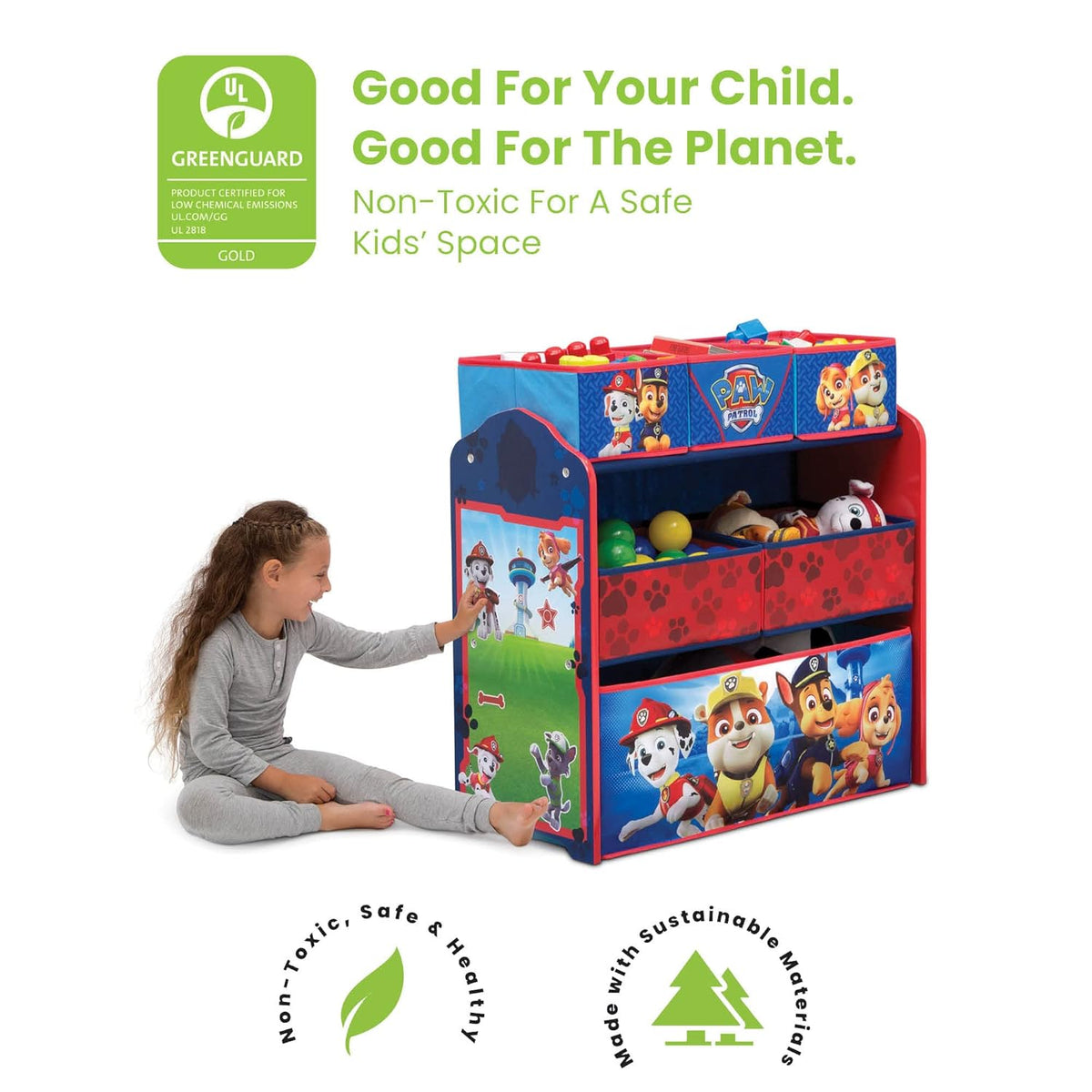 Plastic Toddler Bed with Toy Organizer S388308