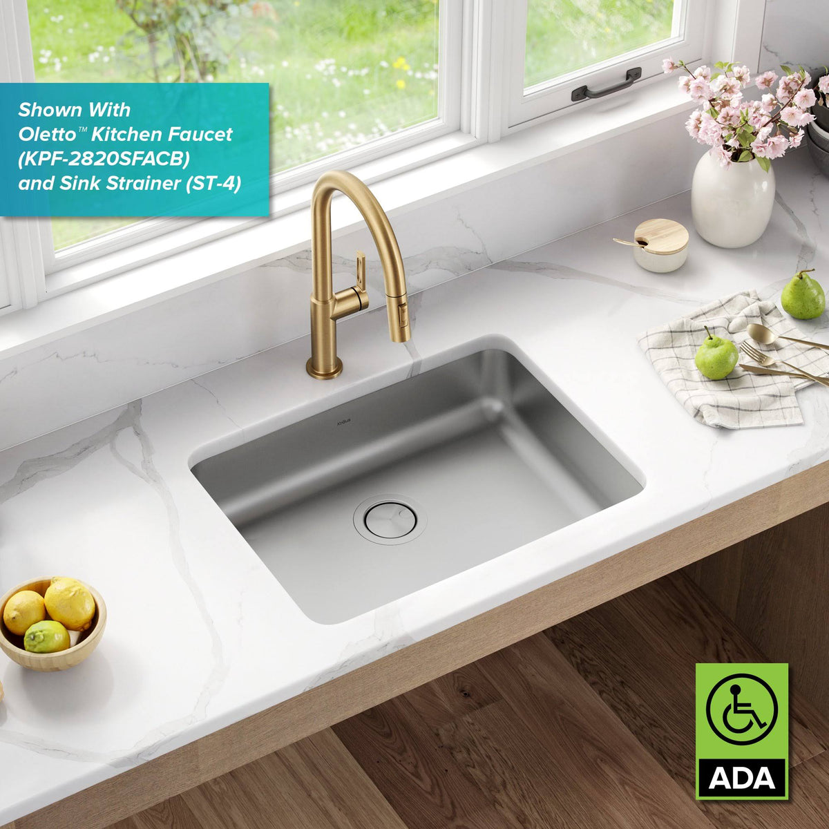 25 in. 16 Gauge Undermount Stainless Steel Single Bowl Kitchen Sink M44260