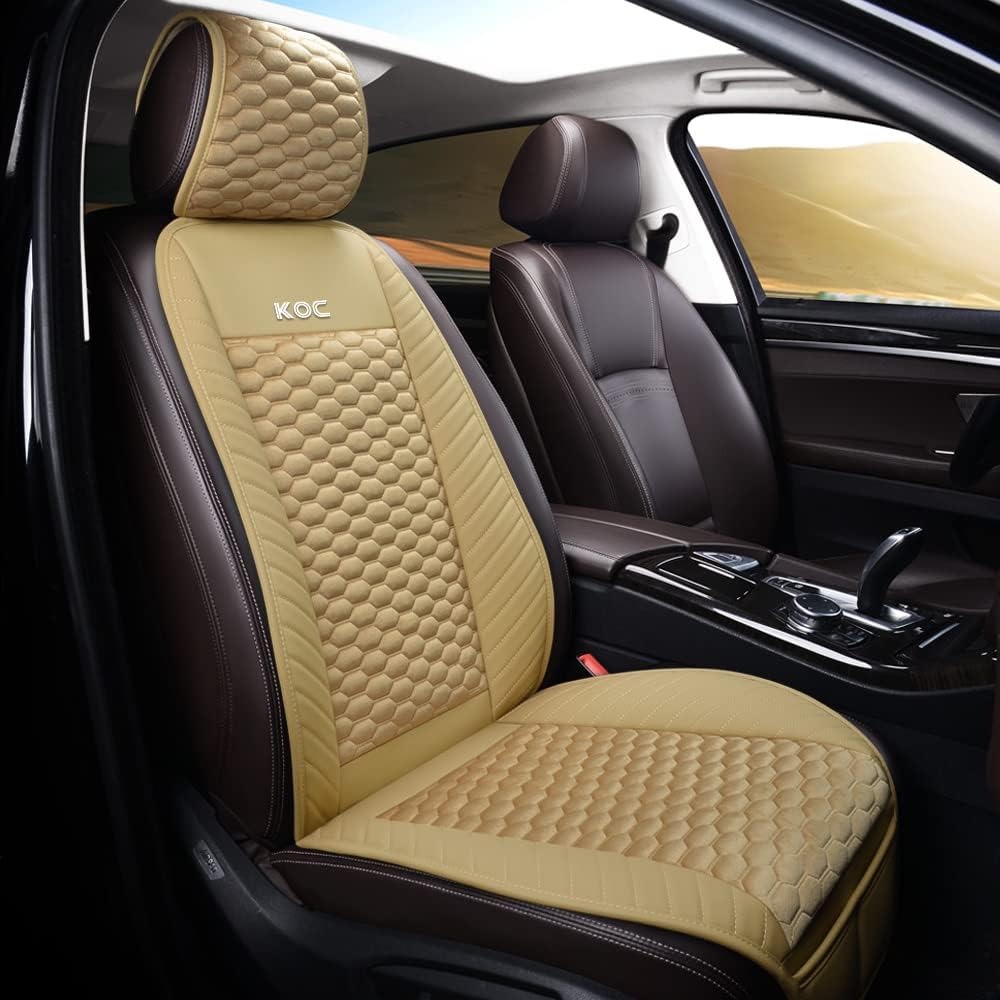 Black Leather Velvet Universal Car Seat Cover S4614