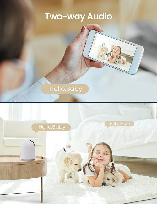 2 Pack Wi-Fi Pet Camera with Motion Detection and 2-Way Audio T44206