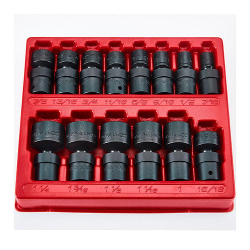 1/2 in. Drive SAE Impact Swivel Socket Set, 14-Piece I86343