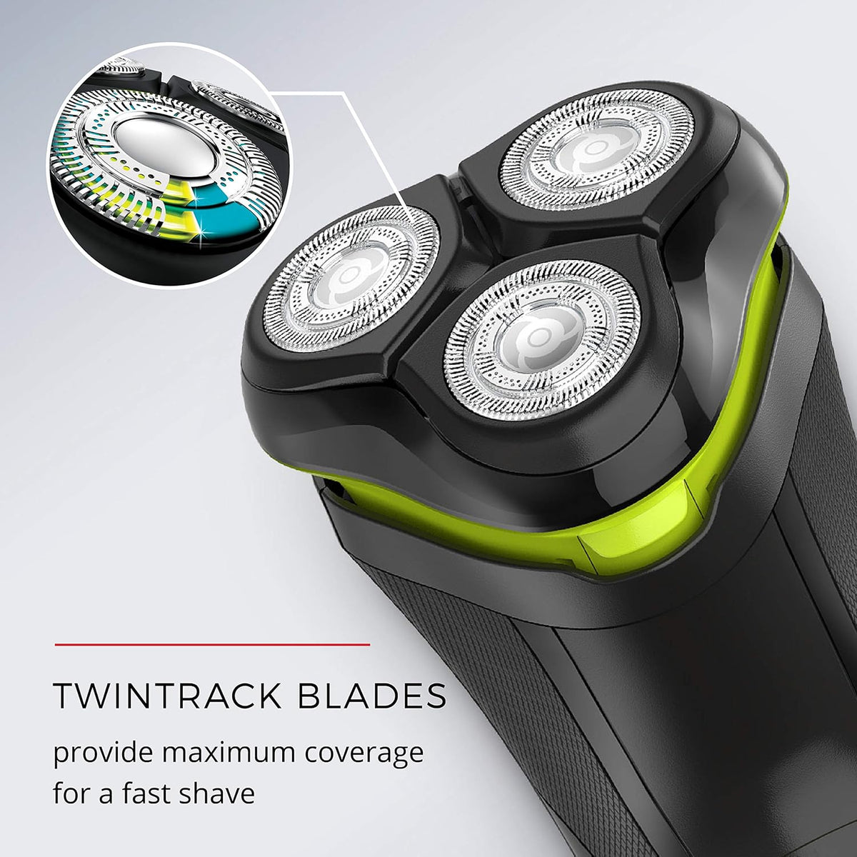 Black/Neon Green Rechargeable Rotary Shaver R8742