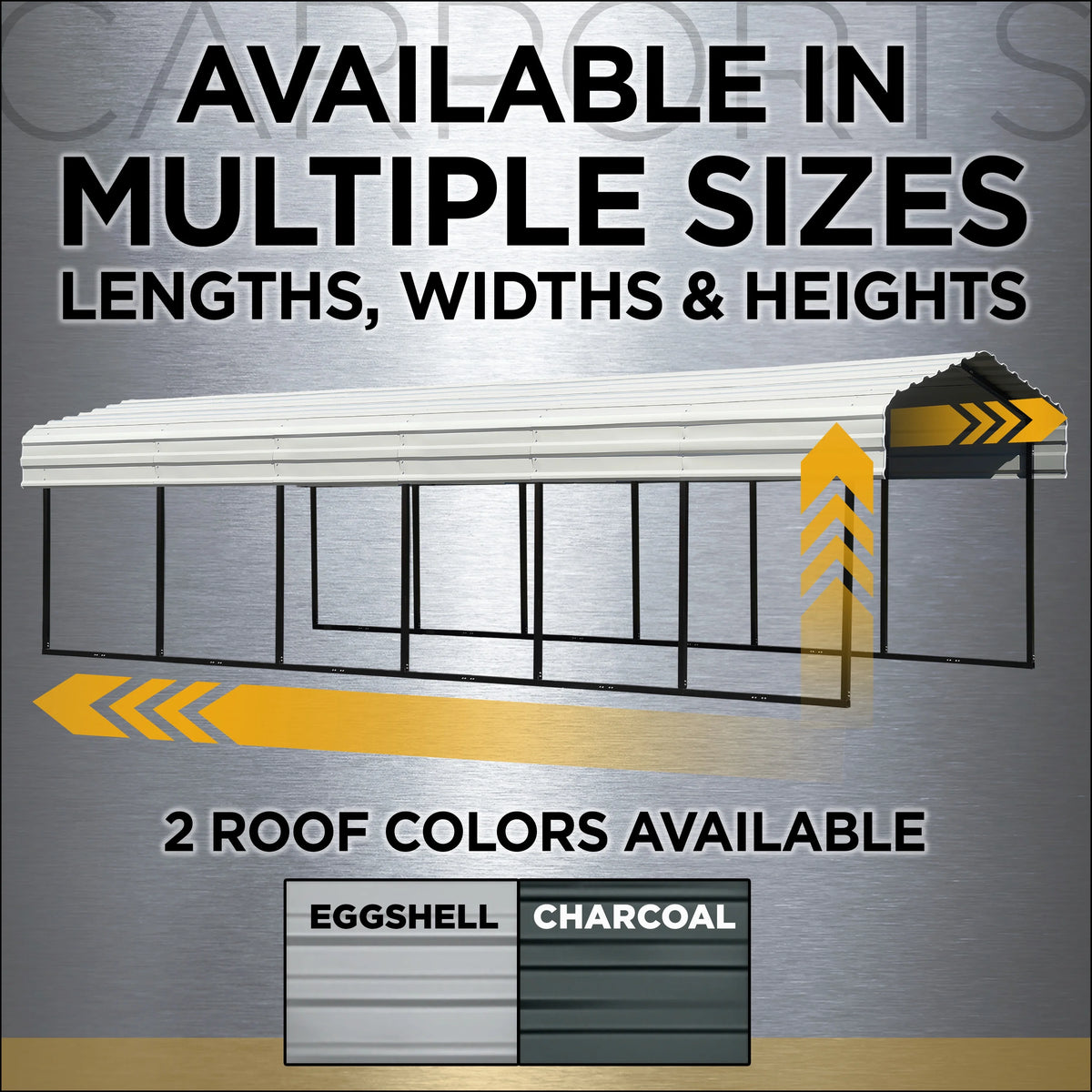 Galvanized Steel Carport Kit, 12' x 24' x 9' C4640