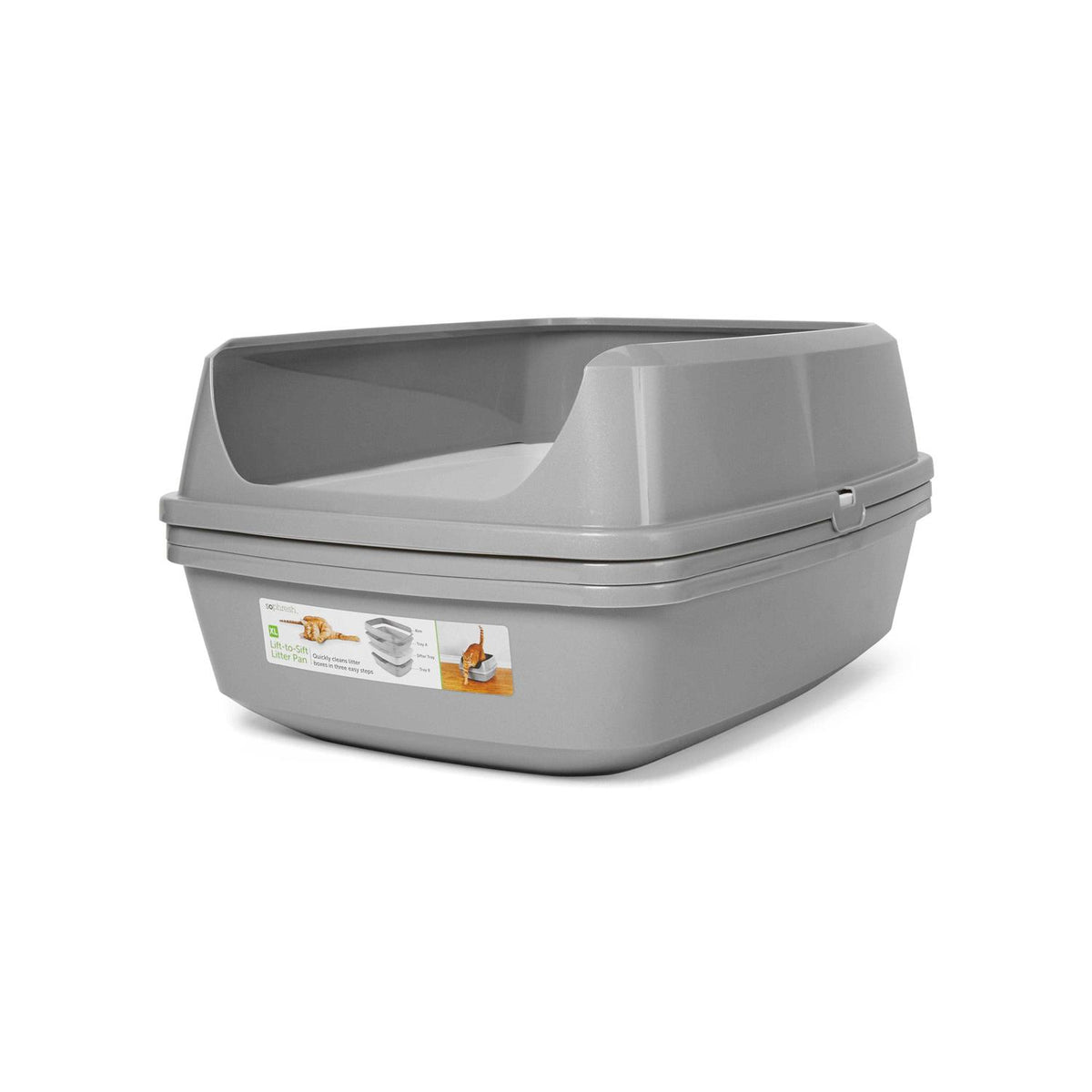Grey & White Lift-to-Sift Cat Litter Pan H23605