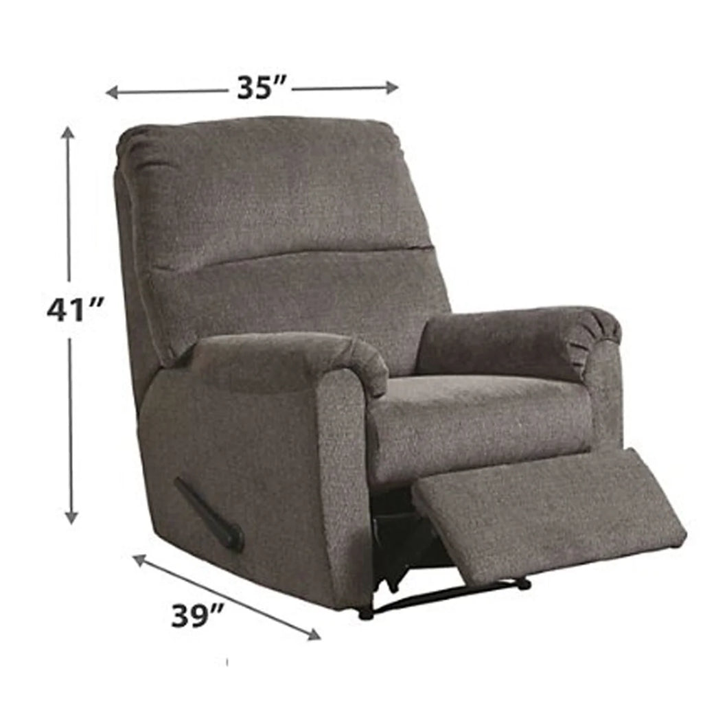 Fabric Upholstered Zero Wall Recliner with Pillow Top Armrests Gray K979374