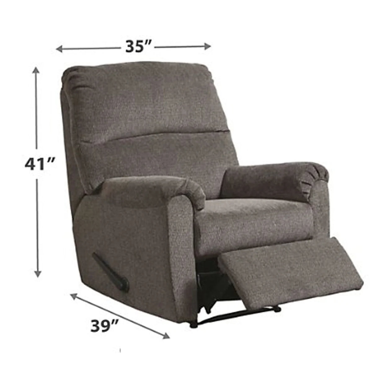 Fabric Upholstered Zero Wall Recliner with Pillow Top Armrests Gray K979374