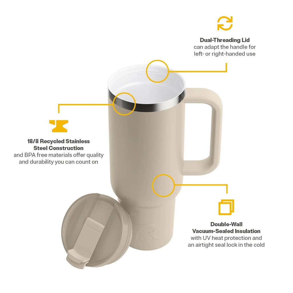 40 OZ Ceramic Lined Tumbler with Straw O56495