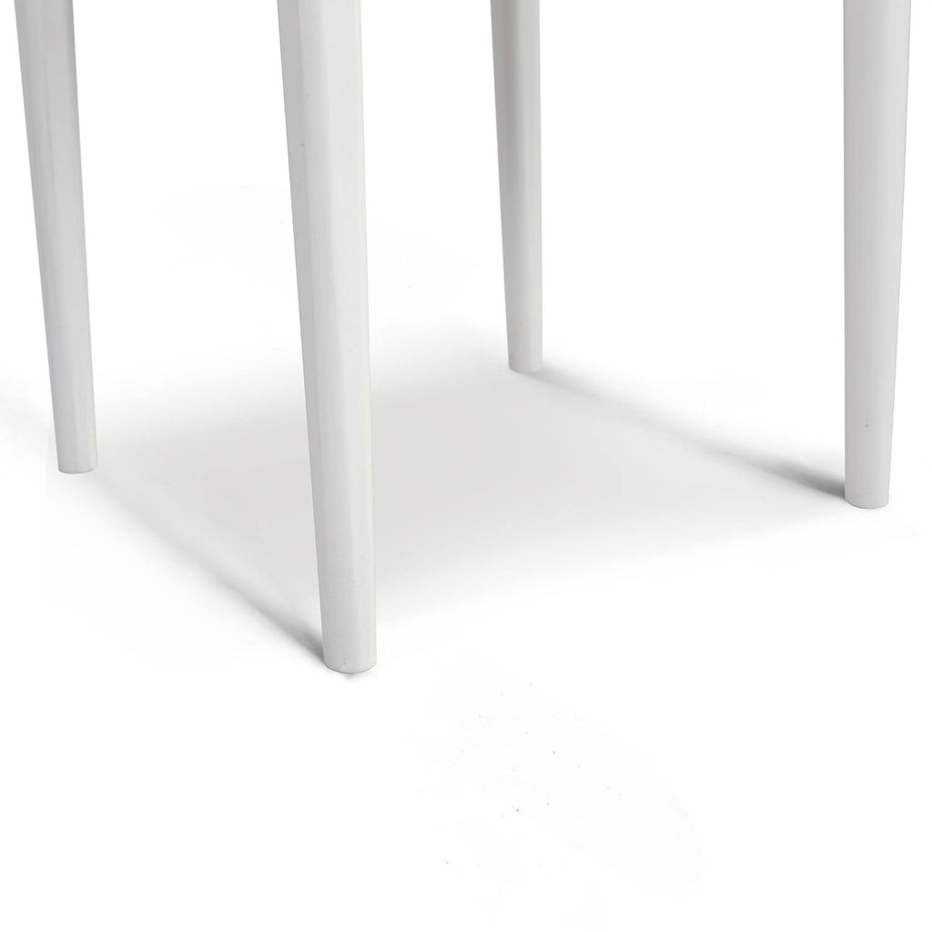 Square Italian Carrara White Marble Side Table with Legs - Tan Q741