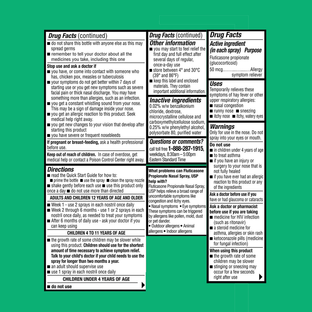 Non-Drowsy Fluticasone Propionate Nasal Spray, 50 mcg, 72 Sprays Y45753