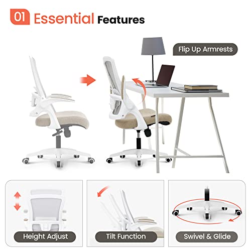 Beige High Back Mesh Office Chair X275