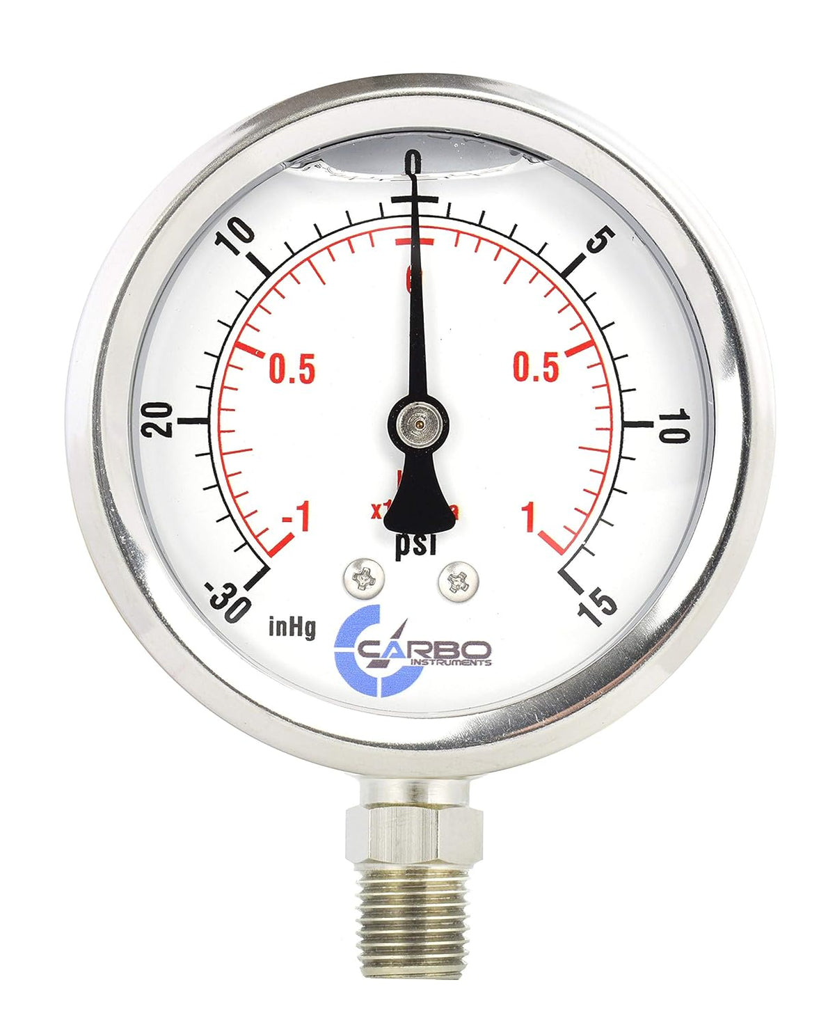 Stainless Steel Pressure Gauge Dual Display 0-4000 psi/kPa Glycerine Filled 1/4 NPT L51982