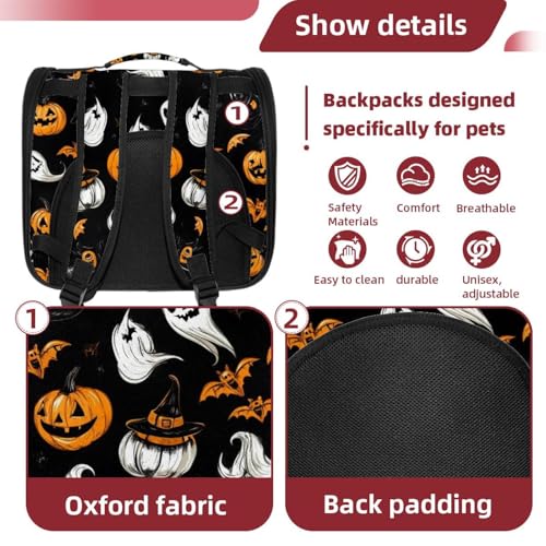 Pumpkin Cat Dog Pet Carrier with Locking Safety Zippers W10997