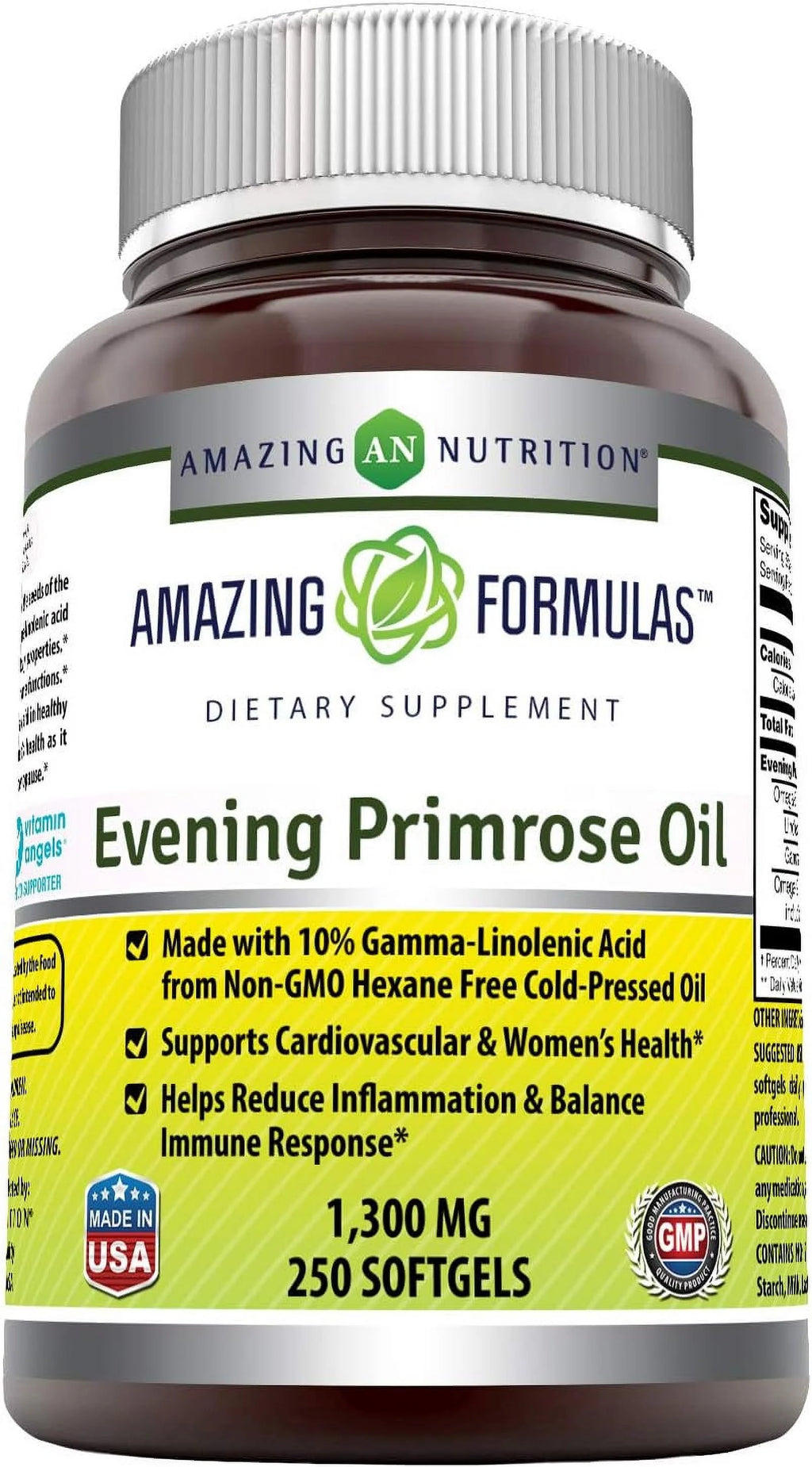 1300mg Evening Primrose Oil 250 Softgels Supplement T1109