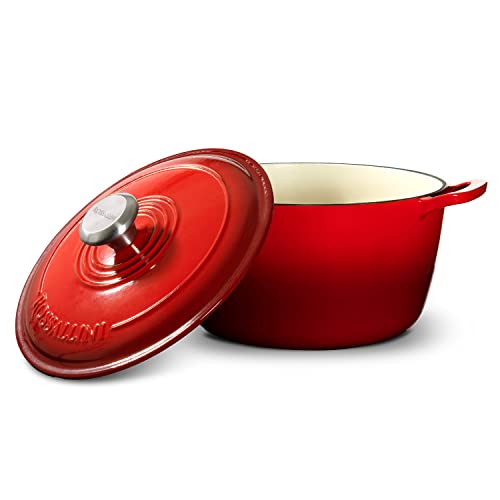 Enameled Cast Iron Dutch Oven, Non-Stick Serving Pot with Tight Fitting Lid, 10Q (9.5L) Ocean Blue Z622