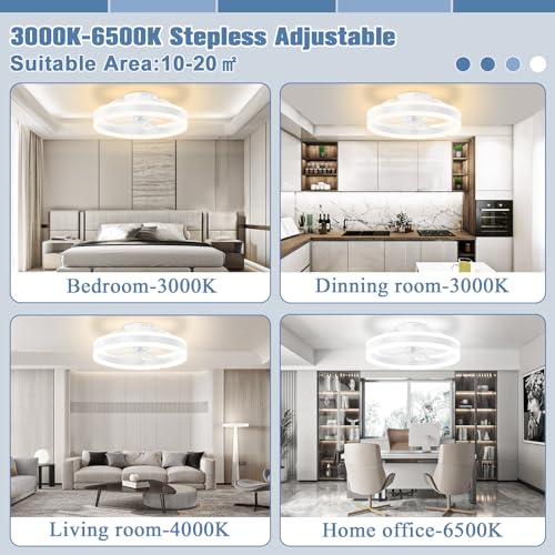 15.7in Low Profile Bladeless LED Ceiling Fan with Remote P913