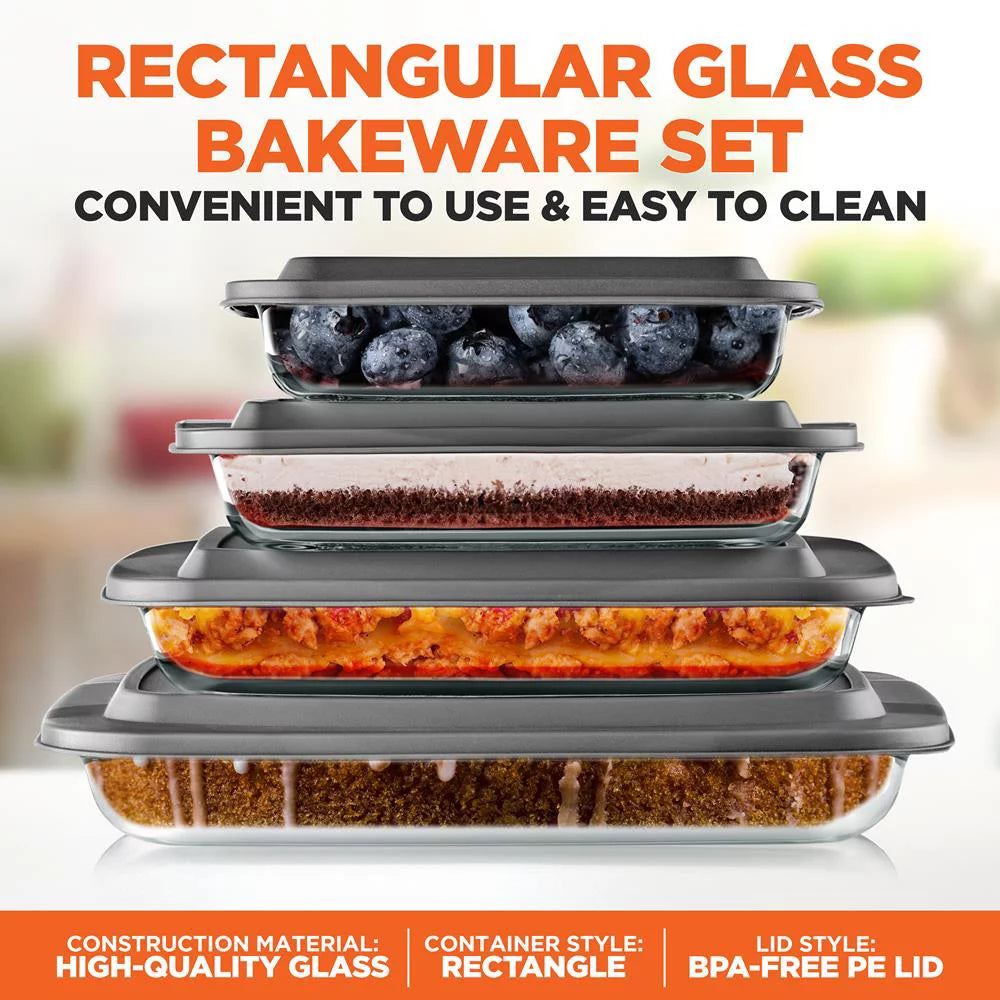 Glass Bakeware Set with PE Lid L707924