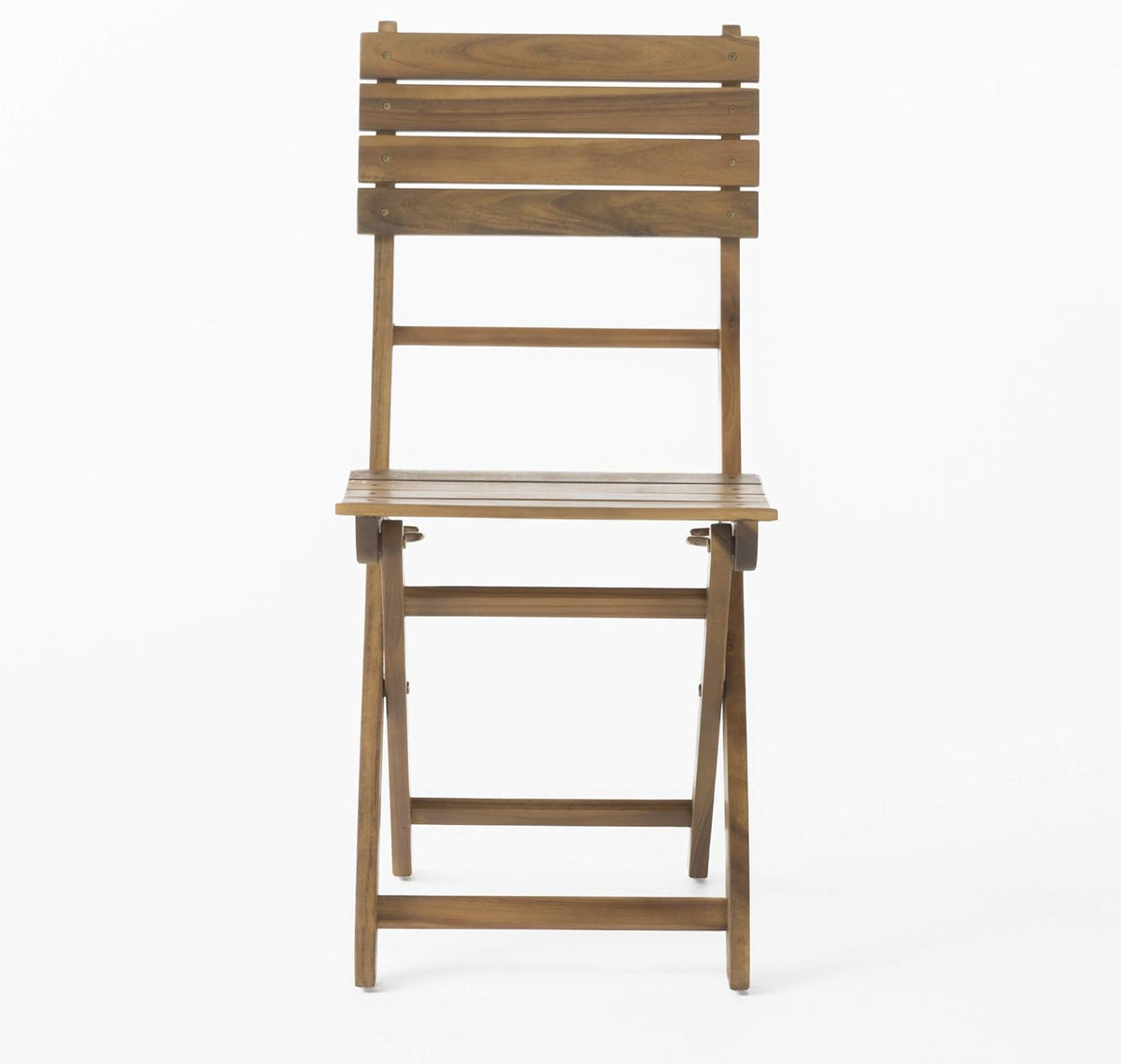 Natural Stained Acacia Wood Foldable Dining Chairs, 2-Pcs Set N755