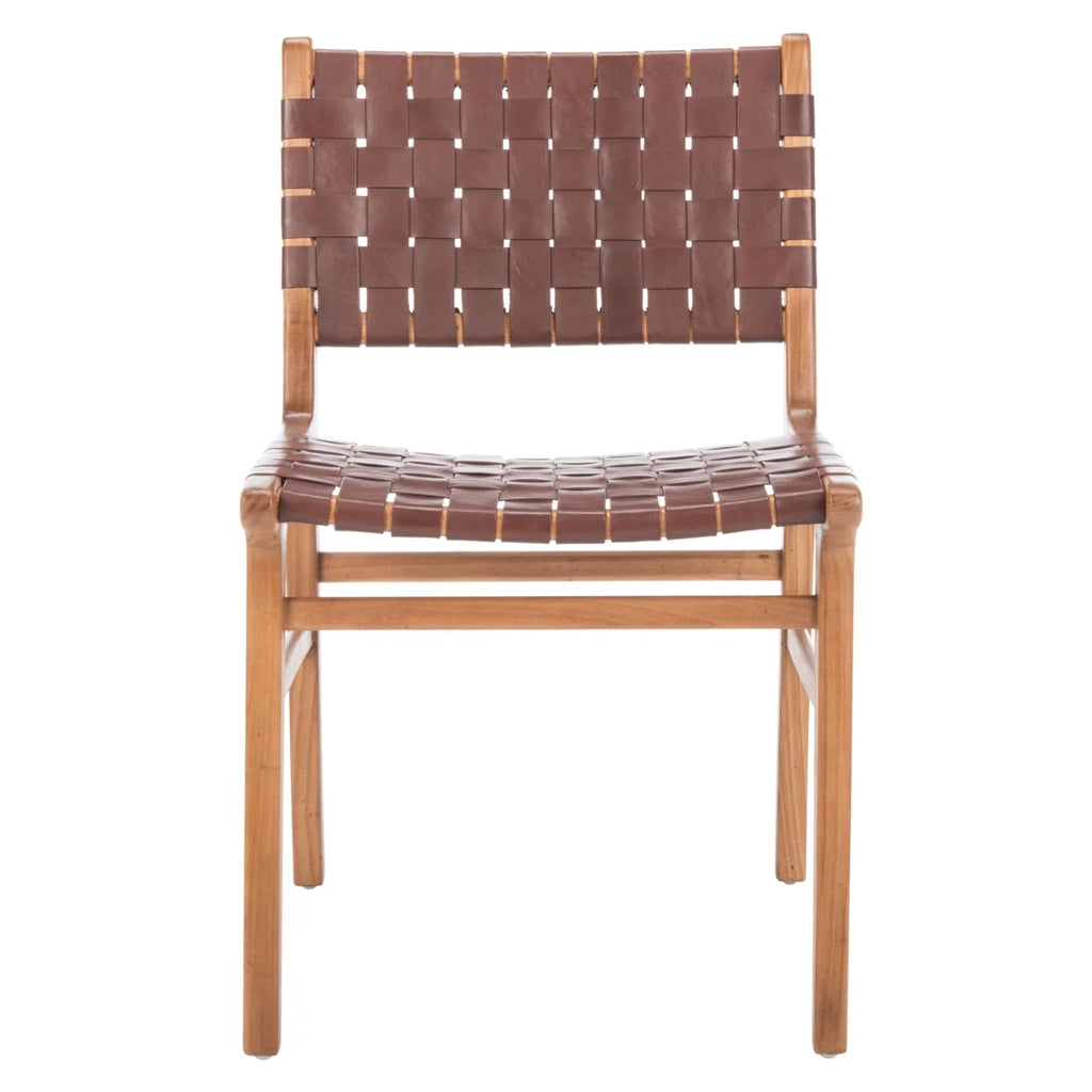 Woven Leather Dining Chair Set of 2 Z3226