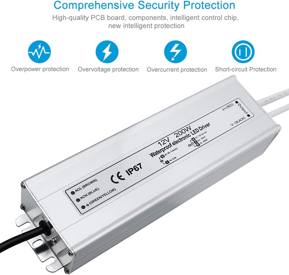 200W 110V AC to 12V DC LED Power Supply Driver N70947