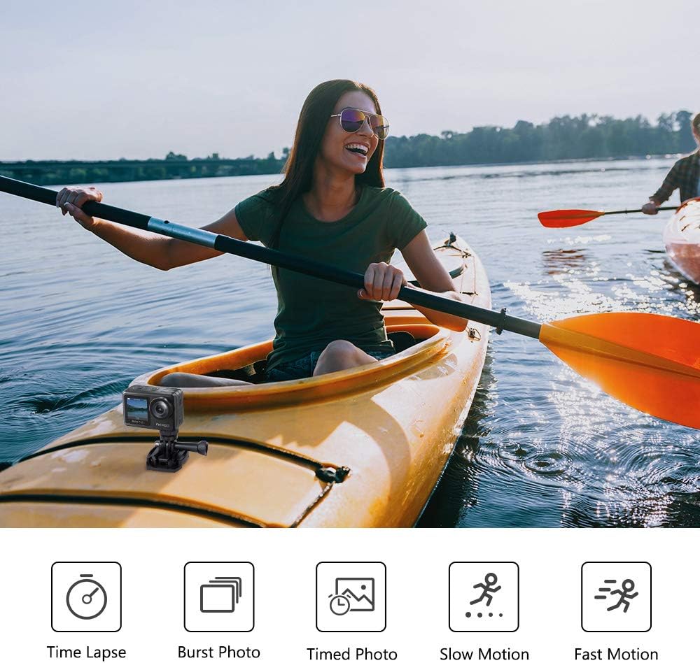 4K30FPS 20MP WiFi Action Camera with Touch Screen EIS 2.0 Remote Control 131 Feet Underwater Camera with 2X 1350mAh Batteries K296912