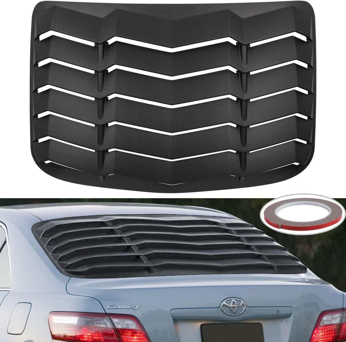 Rear Window Louver ABS Sun Shade Matte Black P8674