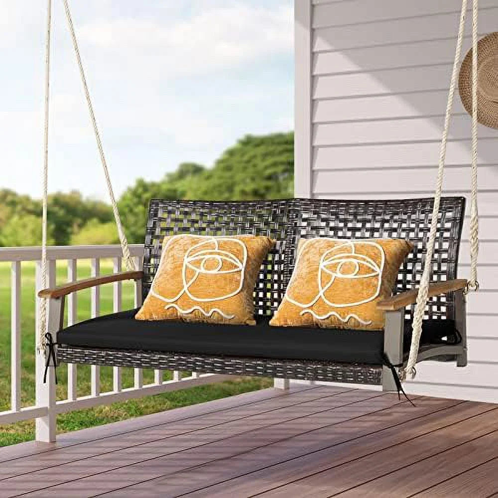2-Seat Rattan Wicker Swing Chair with Seat Cushion Z623