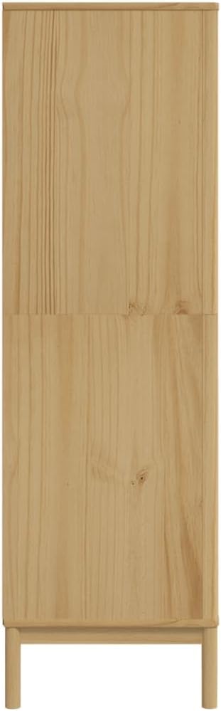 Solid Pine Wood Wax Brown Wardrobe K39560