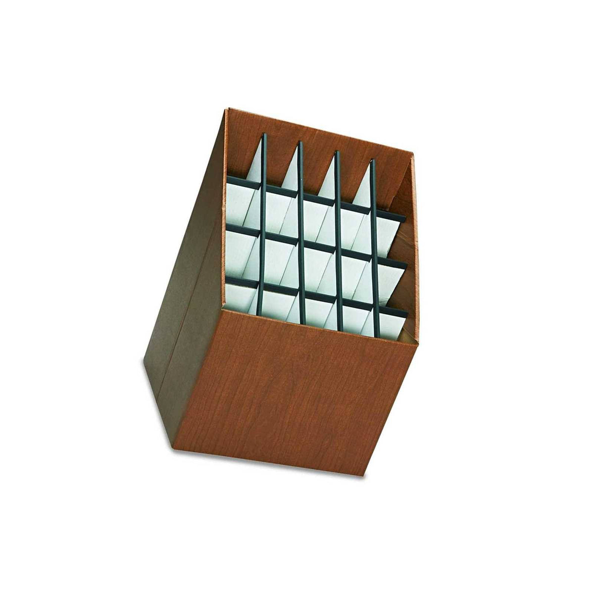 Walnut Vertical Roll File, 20 Compartment X400