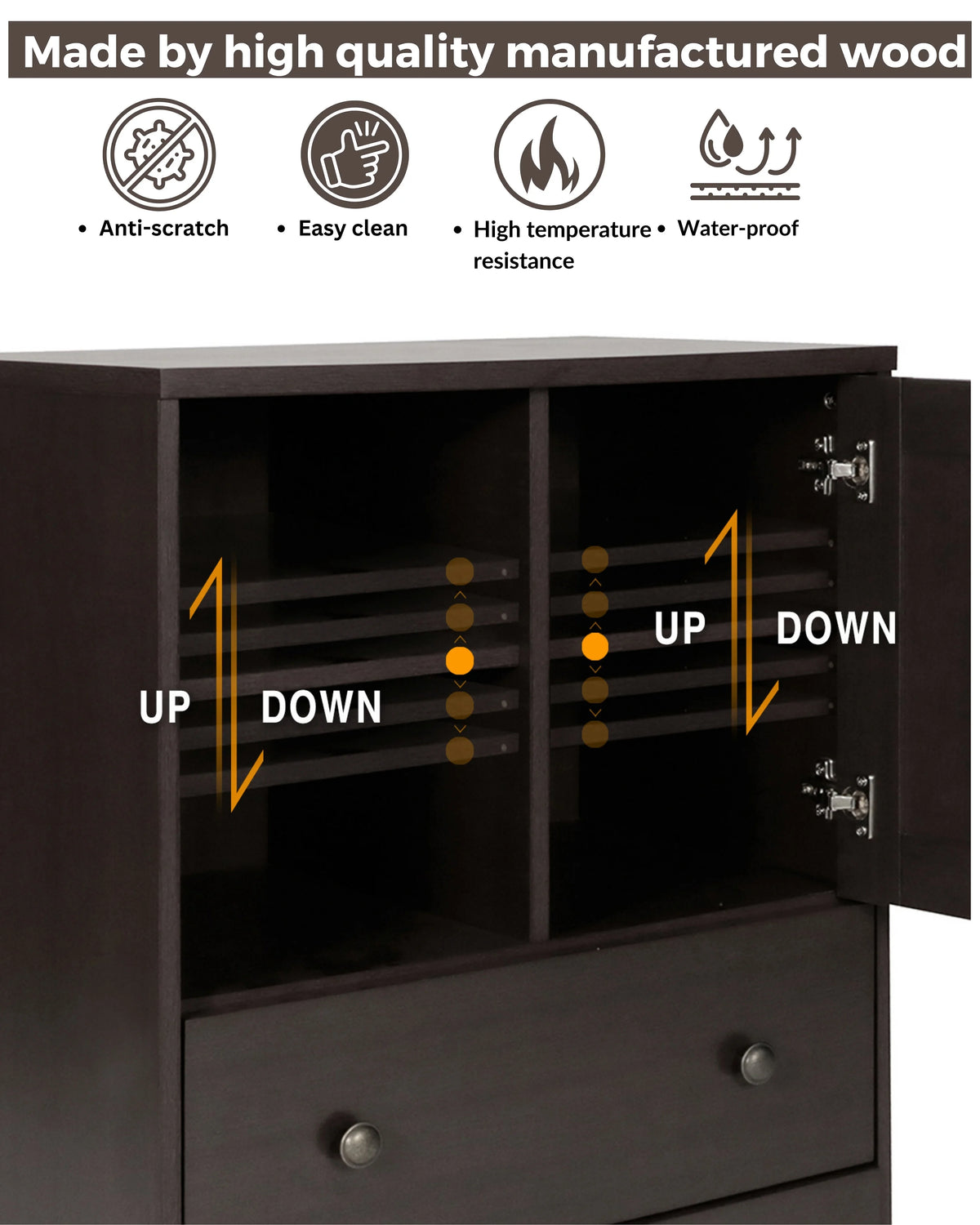 Dark Brown Storage Cabinet with 2 Drawers K79818